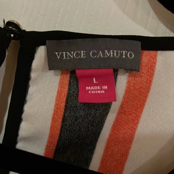 Vince  Camuto Sleeveless Tunic striped Blouse Sz L - Picture 3 of 13